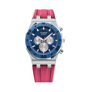 Relógio feminino 37mm quartzo vk67 movimento relógios pulseira de borracha cronógrafo moda senhora negócios relógios de pulso montre de luxo safira vidro senhoras relógio