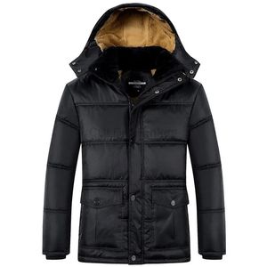 Men s Down Parkas vinterjacka Erkek Mont Parka fleece fodrad tjock varm huva päls krage male storlek 5xl svart höstkläder 231005