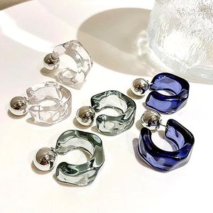 Stud Lady Korea Clear Acrylic Geometric C shaped Hoop Earring Girl Trends Hanging Party Travel DIY Jewelry Gift 231005