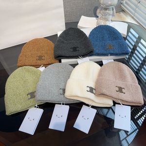 Klassische Strickmütze, Beanie-Mütze, Designer-Damenmütze mit Kaninchenhaar, für Männer und Frauen, verdickt für Wärme, Geschenk, neu, Top-Qualität, 7 Farben erhältlich