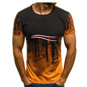 Sıradan T-Shirt Erkek Giyim Yaz Tasarımcısı Gömlek Siyah Beyaz Turuncu Boyut S-6XL Pamuk Karışımı Mürettebat Boyun Kısa Kollu Karikatür Baskı214a