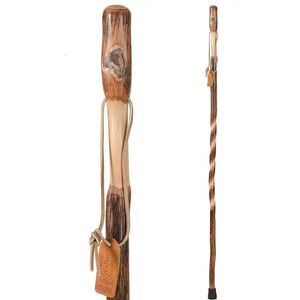 Bastões de trekking Hickory madeira artesanal bengala bastão de caminhada 58
