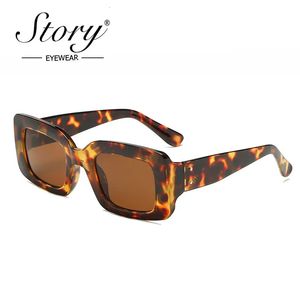 Sonnenbrillenrahmen Geschichte Vintage Retro Kleine Quadratische Marke Designer Mode Leopardenrahmen Rechteckige Sonnenbrille UV400 Shades 231005