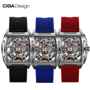 Xiaomi youpin CIGA Design CIGA Watch Z Series Watch Barrel Type Двусторонние полые автоматические механические мужские часы со скелетом220r