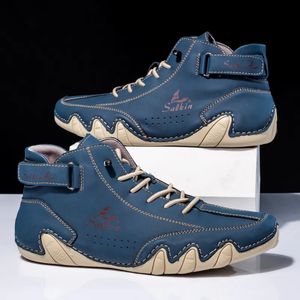 Stivali da uomo di marca in pelle da uomo alla caviglia da lavoro all'aperto scarpe da ginnastica casual fatte a mano designer di lusso y230928