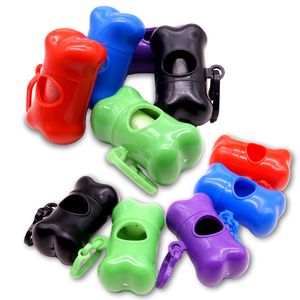 Bone Shaped Poop Bag Dispenser Pet Dog Waste Bag Holder Plastic Garbage Carrier Case Disposal Supplies