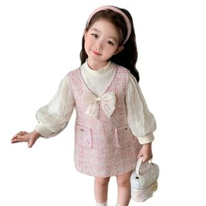 Clothing Sets Kids Clothes Plaid Pattern Costume For Girls Vest Blouse Girls Sets Clothing Casual Style Children's Tracksuits 231005