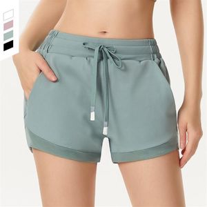 Pants Lu Shorts Oddychający nóg fitness Fitness Szybkie suszące zewnętrzne zużycie podwójnie warstwy joga joga sporty LU3025