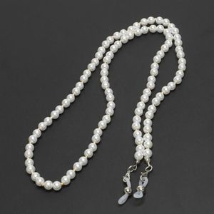 Mode White Small Pearl Peaded Geryeglass Chain Sunglass Holder Strap Lanyard Necklace342a