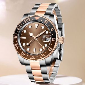 vintage man designer watch master series watch brown dial rise gold high quality 2813 automatic movement watch Stainless Steel Sapphire Glass Waterproof watch