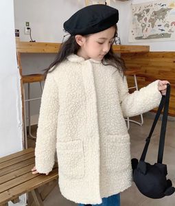 Coat baby girls clothes fashion Autumn Winter Girls' Warm Solid color classic long style outerwear coat 231008