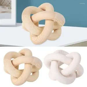 Decorative Figurines Wooden Knot Decoration For Coffee Table Wood Chain Farmhouse Rustic Hand Carved Office DIY Art Craft Ornamant Home