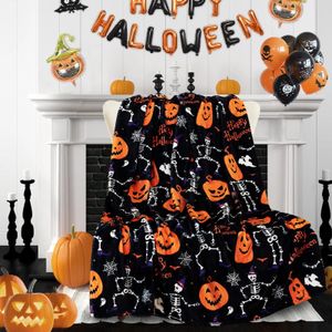 Decken Halloween-Überwurfdecke für Couchbett, Halloween-Herbst-Thanksgiving-Geschenkdecke, Kürbis- und Geister-Druckdecken, Sofadecken 230928