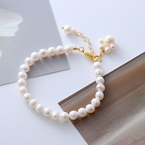 Freshwater pearl cat claw bracelet girls fashion design sense cute cat claw imprint retro style simple pearl bracelet