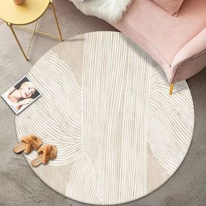 Mattor Modern Round Chair Mat Coffee Table Soffa för vardagsrum Luxury Anti Skid Lounge Rug Home Decoration Bedroom Bedeide 230928