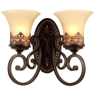 American Antique Corridor Wall Lamps European Bedroom Bedside Wall Lights Mirror Front Living Room Wall Lighting Fixtures333Q