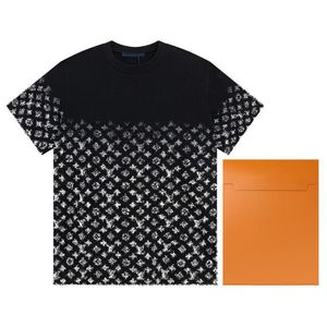 Men's Plus Teespolos New Premium Cotton Print Full Body Log TシャツラウンドネックパネルカラープルオーバーショートスリーブファッションストリートF00S00