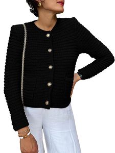 Womens Knits Tees Autumn Winter Knit Cardigan Long Sleeve Button Down Knitwear Sweater with 2 Pockets 231005