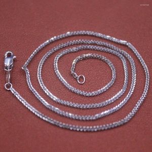 Цепочки из настоящей чистой платины 950, женская цепочка на удачу, 1,1 мм, ожерелье из пшеничных звеньев, 4,1 г/45 см