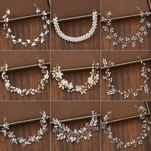 Inne pałąki ślubne Wedding Hair Akcesoria Tiara Rhinestone Pearl Opaska na głowę Kobiet Jewelry Bride Ręcznie robione akcesoria291y