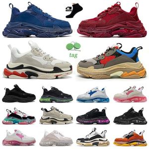 2023 triple s men women designer casual shoes sneakers clear sole black white grey red pink Royal blue Neon Green mens trainers Tennis platform outdoor sneaker
