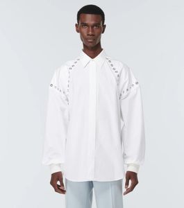 Camisas casuais masculinas design sensorial explosão camisa de rua marca de moda de luxo solto topo branco