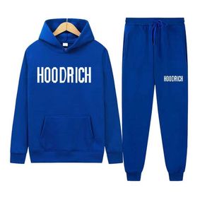 Designerkläder Mens Hoodies Sweatshirts 2023 Winter Sports Hoodie For Men Hoodrich Tracksuit Letter Handduk broderad tröja färgglada blå solid Swea A3
