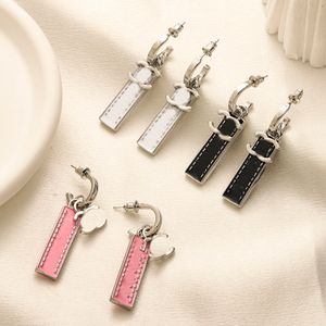 Luxury Designer Letter Stud Earrings with Steel Tag Eardrop Stainless Steel Earring Never Fade Wedding Party Jewelry Accessories