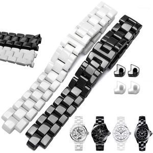 Watch Bands Ceramics Wristband High Women's Men's Strap Fashion Bracelet Black White 16mm 19mm For J12243D