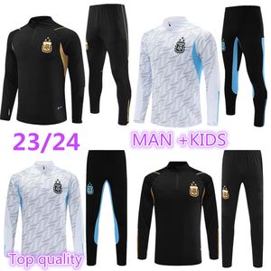 3 gwiazdki 23 24 Argentyna Dorosły dressit Zestawy dla dzieci 2023 2024 Surowanie piłki nożnej di Maria Kun Aguero Dybala Training Suit Man Child Soccer Set