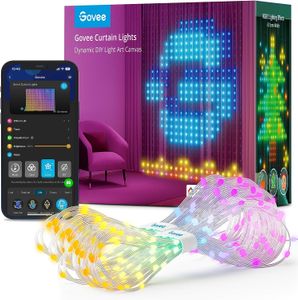 Curtain Lights, WiFi Smart Halloween Window Lights LED, Color Changing Christmas Lights, Dynamic DIY Curtain String Lights for Bedroom Wall,