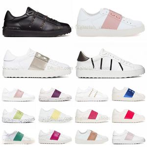 Rose Gold Casual Shoe Valentine's Classic Canvas Shoes Open Sneakers Black White Blue Silver Yellow Hitets Italy Ladies Low-Top Patchwork Spikes Trainers Män kvinnor