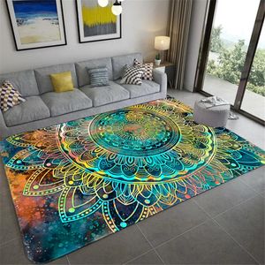 Carpets Colorful Star Sky Mandala Big Carpet Living Room Gorgeous Floor Mat Girl Rug Floral Bathroom Area Hallway Bedroom Tapis Salon 230928