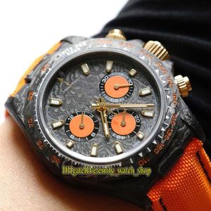 Refit version 116520 116500 kolfiberfodral Orange Dial ETA 7750 Chronograph Automatisk 78590 Herrklockor Sapphire Stopwatch SPO268S