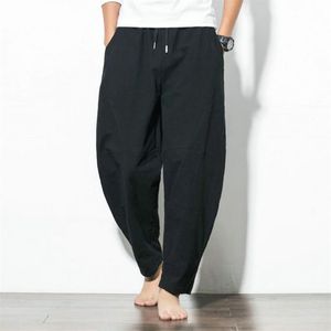 Мужские летние весенние брюки в китайском стиле, свободные брюки-фонарики, шаровары, широкие брюки 257l