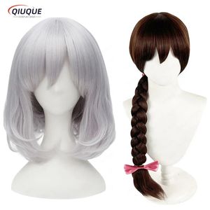 Parrucche Cosplay Il castello errante di Howl Sophie Hatter Corto bianco argenteo Bob Resistente al calore Capelli sintetici Costume cosplay Protezione della parrucca 231005