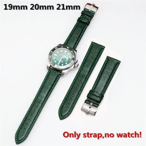 Watch Bands High Quality 19mm 20mm 21mm Genuine Leather Watchband&Pin Buckle Green Lizard Strap For RX Submarin Er Day-date243b