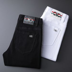 Abbigliamento da uomo Pantaloni chino Pantaloni jeans in cotone Marchio DDicon Pantaloni sottili dritti e aderenti ricamati denim DD-008