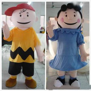 2018 High quality EVA Material Helmet in-kind shooting cartoon character Charliee Brown mascot Lucyi adult human costume262P