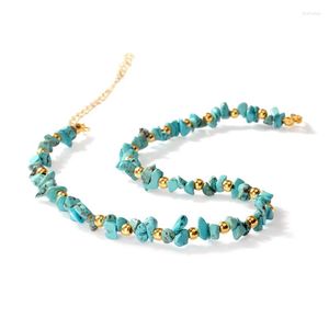 Strand Bohemian Crystal Neckor Healing Natural Stone Choker Halsband för kvinnor Irregualr Chip Beads Rensa