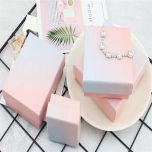 NY INS Fashion Pink Blue Gradient Jewelry Packing Box Ring Halsband Armband Mottagande gåva Multi-Purpose Packing Box WL665240E