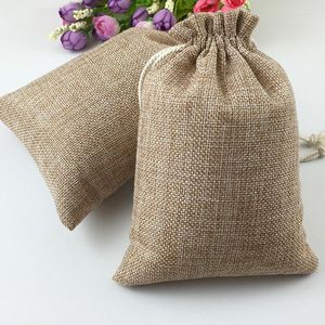 Mücevher torbaları 7 9cm 1000pcs Drawstring Sack Hediye Çantaları Jüt Ambalaj Ekran Düğün Paketleme Seyahat Depolama