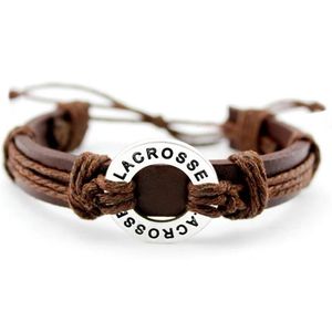 Braccialetti con ciondoli Lacrosse Calcio Calcio Pallavolo Hockey su prato Calisthenics Basket Nuoto Pelle Donna Uomo GioielliFascino233F