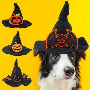 Abbigliamento per cani Cappello da strega di Halloween Regolabile leggero e traspirante Pipistrello Design zucca Copricapo per animali Cosplay Prop 230928