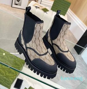 Boots loafer lace-Up boot High Quality Women Half Beige and ebony Boot Classic women's Shoes Winter Fall Snow Boots Nylon Boot 08