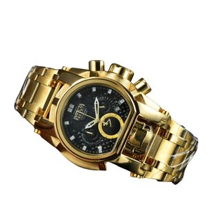 Zegarek na rękę sportowy kwarcowy zegarek Invicto Reserve Bolt Zeus Compass Duże stalowe tarcze składane klamra wodoodporna światowy czas FL FUNCT DHCZ5