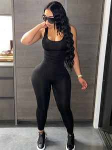 Kvinnor Jumpsuits Rompers Weird Puss Backless Fitness Jumpsuit ärmlös Skinny Stretchy BodyShaping Sportswear Workout Overalls Hot Street 2022 Outfitsl23100