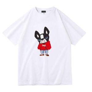 Bomullsduk DSQ2 Kortärmad herrar Summer Loose Cartoon Print Fashion Brand Sports Youth T-Shirt Youth Half-Sleev266G