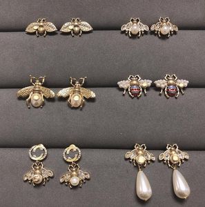 Luxury Insect Bee Stud Designer Women Hoop örhängen Stud Ladies Wear Earring G Jewelry As Birthday Presents With Box