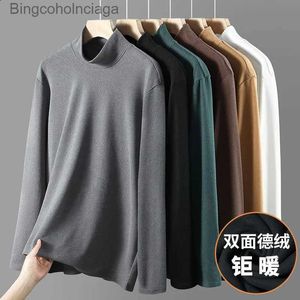 Women's Thermal Underwear Thermal Underwear Men top Pajamas Thin Velvet Autumn Sweater Thermal Long Sleeve Men Shirt BaselayerL231005